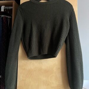 Dark Green Ribbed Sweater